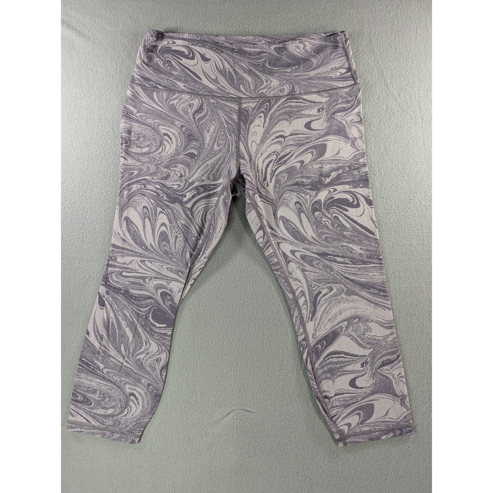 Athleta Womens Transcend 7/8 Tight Legging 2X Purple Gray Marble Swirl